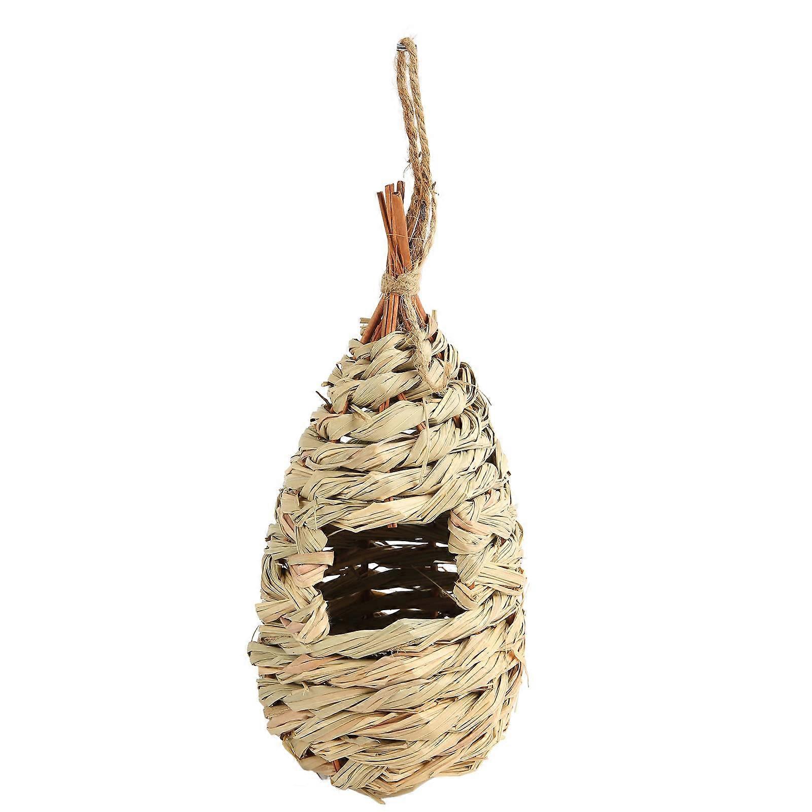 Handwoven Bird Nest for Hummingbirds, Durable Hanging Wren Birdhouse, Safe Garden Window Outdoor Decoration