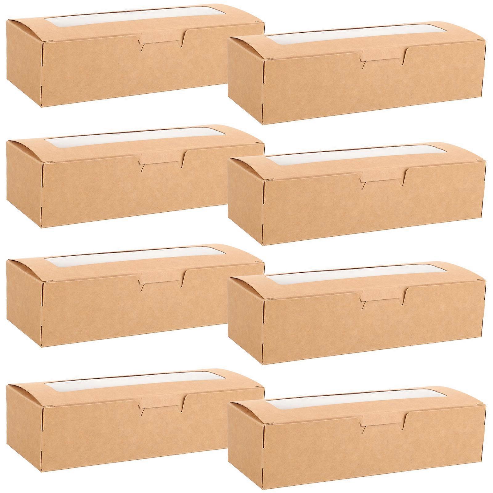 20pcs Professional Baking Packaging Boxes Cookies Boxes with Clear Window Kraft Paper Box