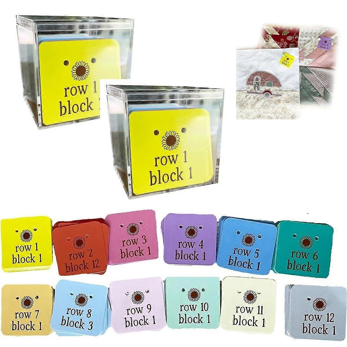 Quilt Block Line Markings 12 Sewing Marks Per Color, Two Color Sets, Keeps Quilt Blocks Aligned And Organized