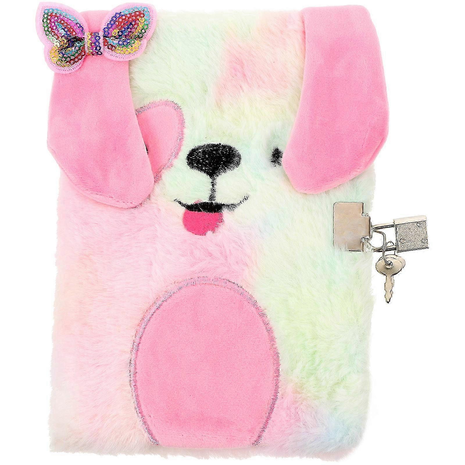 Plush Lockable Diary Notebook with Colorful Cover