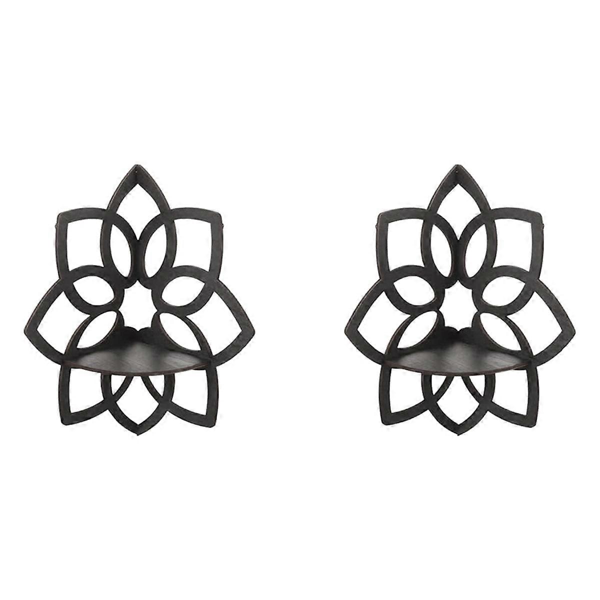 Wooden Flowers Wall Corner Shelves Floating Shelves Display Shelf