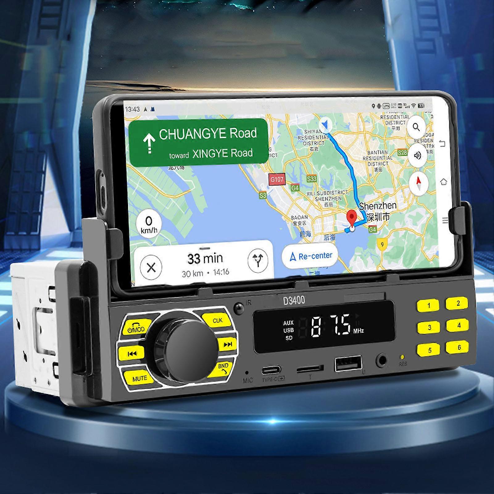 Car MP3 Player Single DIN Car Bluetooth Radio Stereo With Find A Car Voice Assistant Remote Control