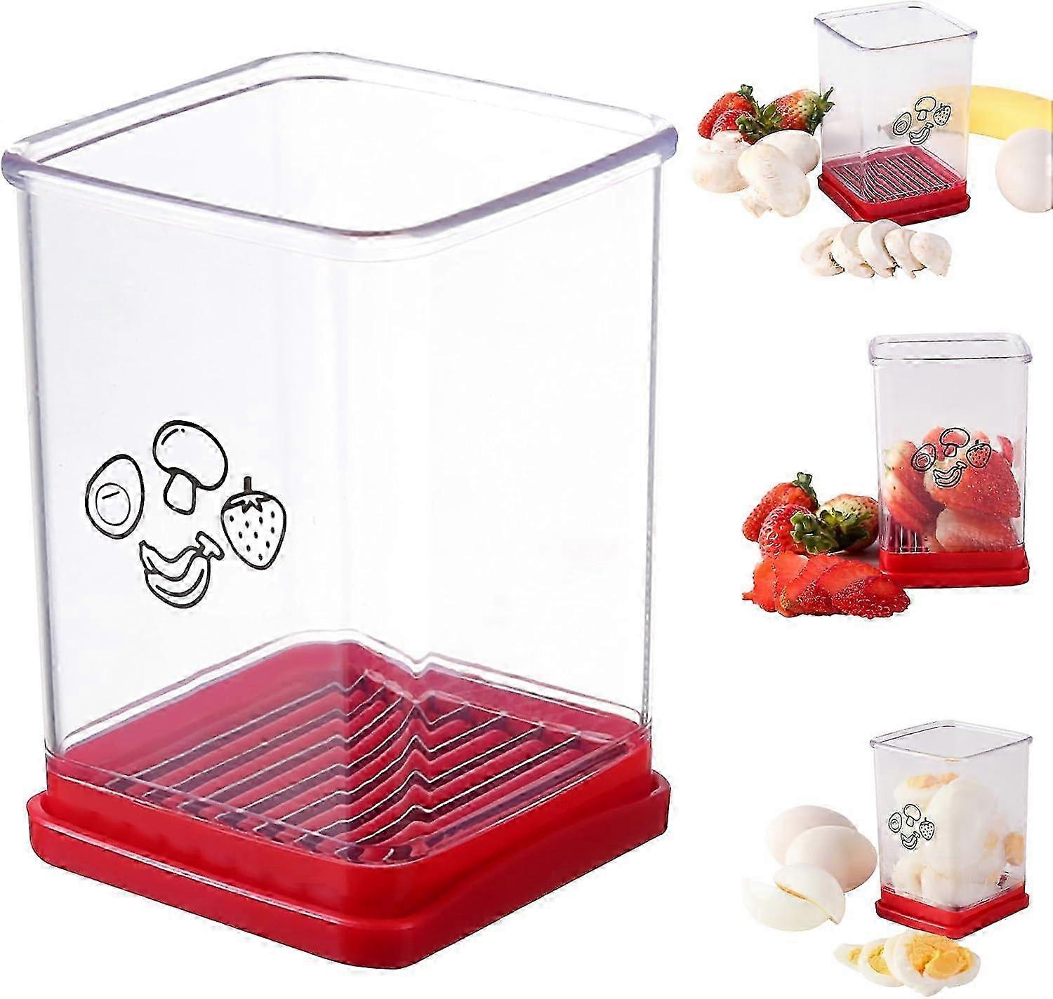 Speedy Fruit and Vegetable Cup Slicer with Push Plate, Versatile Slicer for Eggs and Strawberries, Stainless Steel Designed for Various Frui
