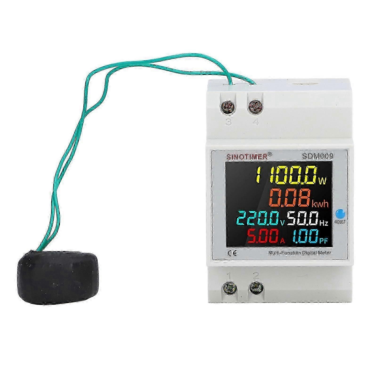Single Phase Energy Meter Rail Frequency Power Factor Meters Multifunctional Measuring Instrument AC250450V