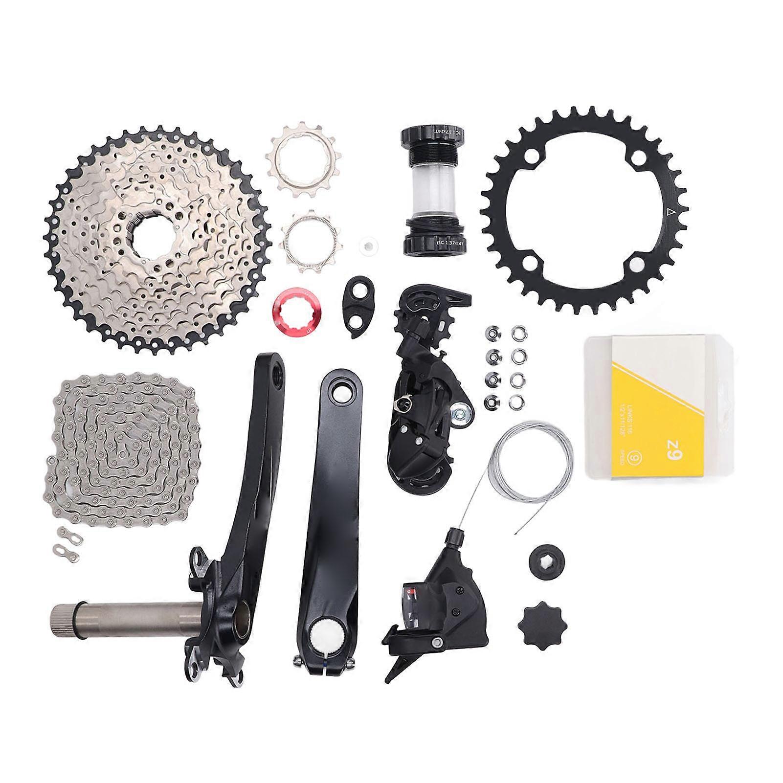 9 Speed Groupset 11 To 40T Bike Speed Cassette Crank Shift Lever Rear Derailleur Chain Set 34T Crankset 