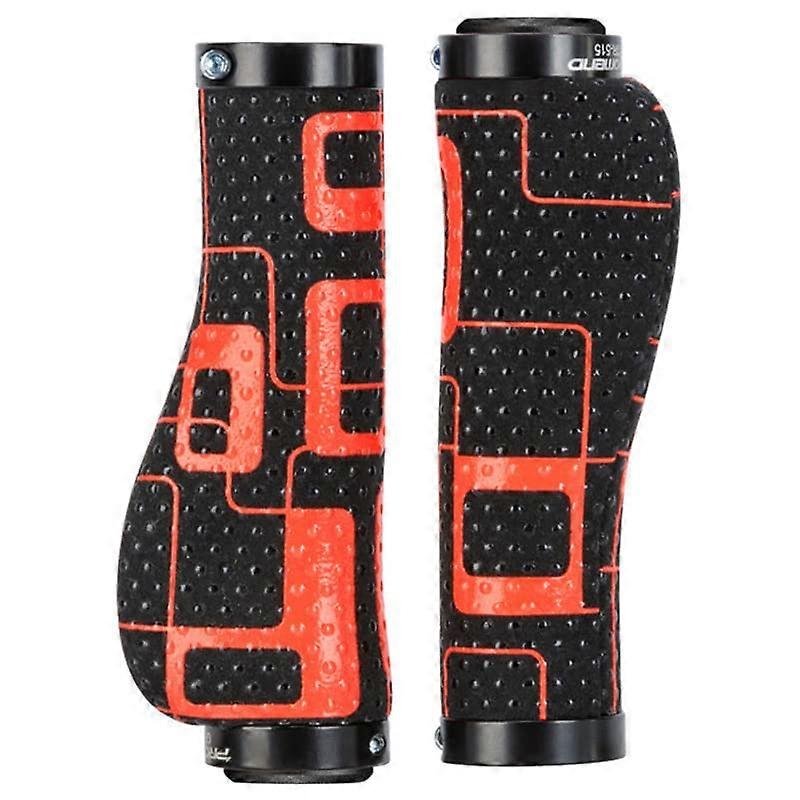 Ergonomic Mountain Bike Grips  Bicycle Handlebar Grips for MTB, AntiS Bike Accessories in 6 Colors (Red)