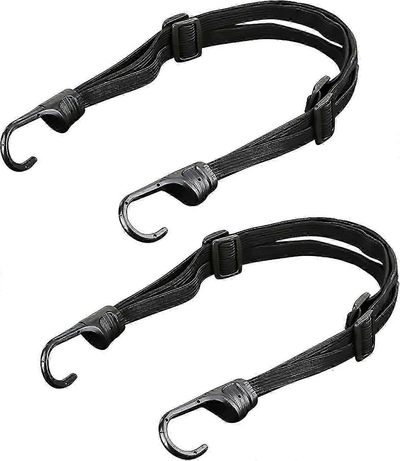 Heavy Duty Bungee Cords With Hooks Adjustable Elastic Bike Strap And Rack Straps For Bicycles And Motorcycles (black)(2pcs)