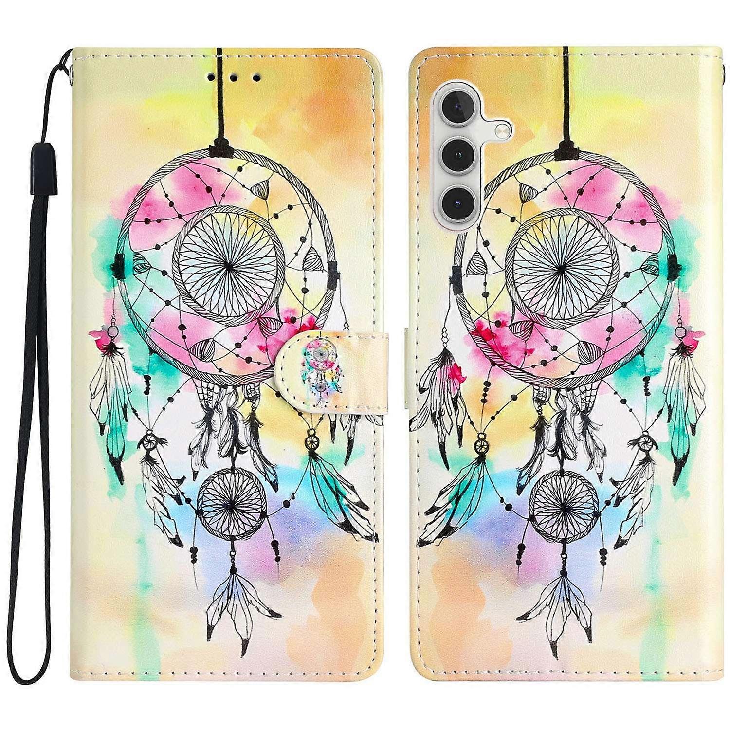 For Samsung Galaxy S24 FE Wallet Case PU Leather Pattern Printing Stand Phone Cover with Strap
