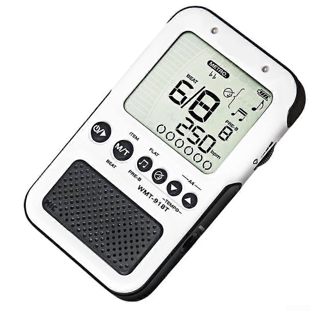 Digital Metronome with Voice Counting, Timer, 30-250 BPM Tempo, 9 Rhythms for Musicians Rechargeable White