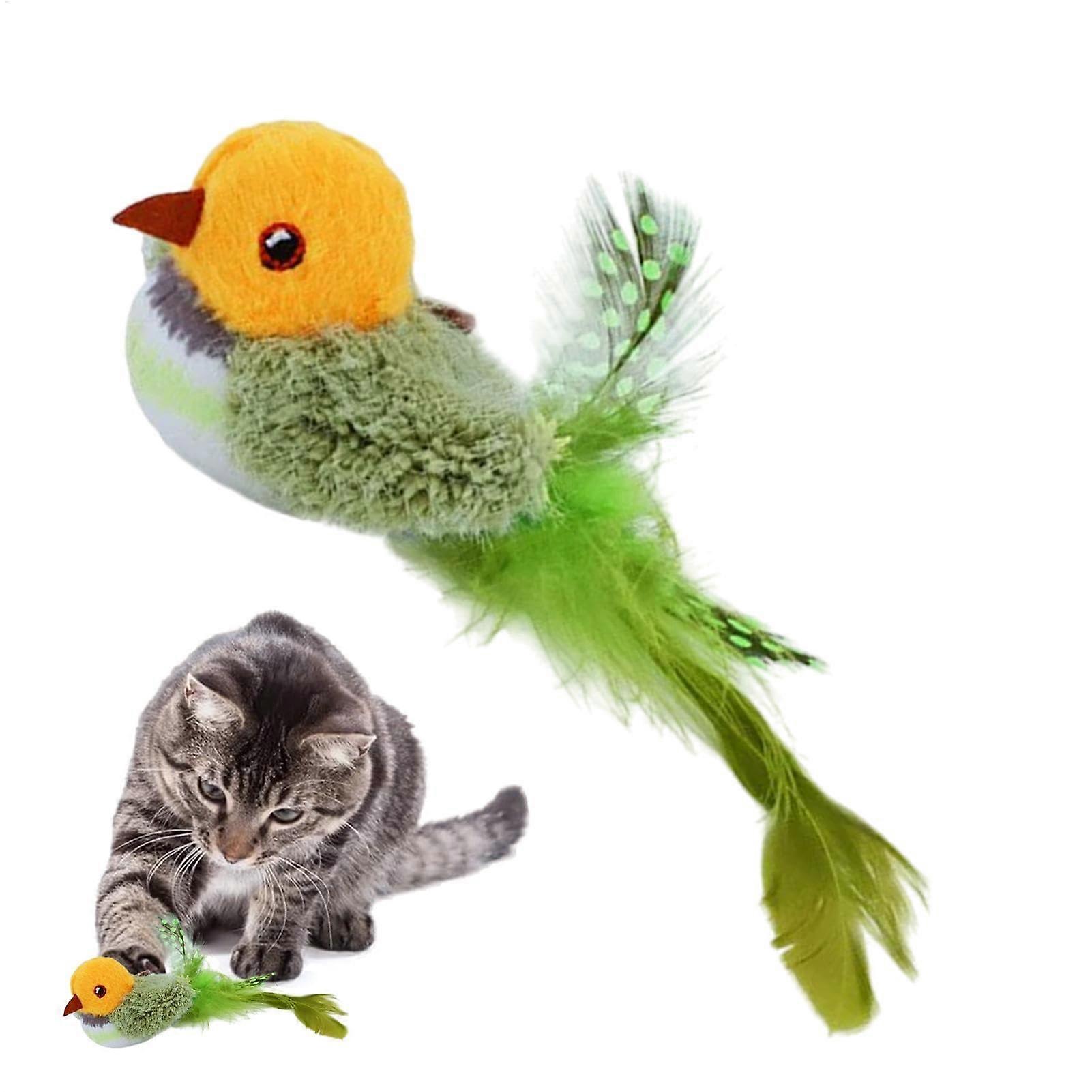 Interactive Cat Toy with Realistic Bird Sounds, Washable Interactive Training Toy, Shaking Birds for Engaging Play