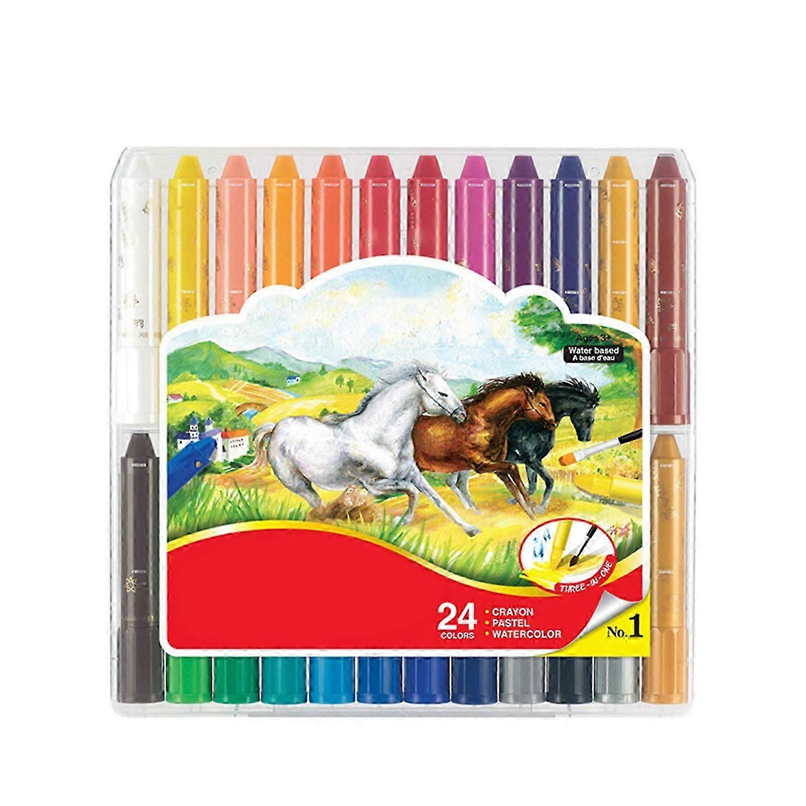 Crayon Washable Multiple Colour Rotating Easy Painting Fun Drawing for Kids Children 24 Colors
