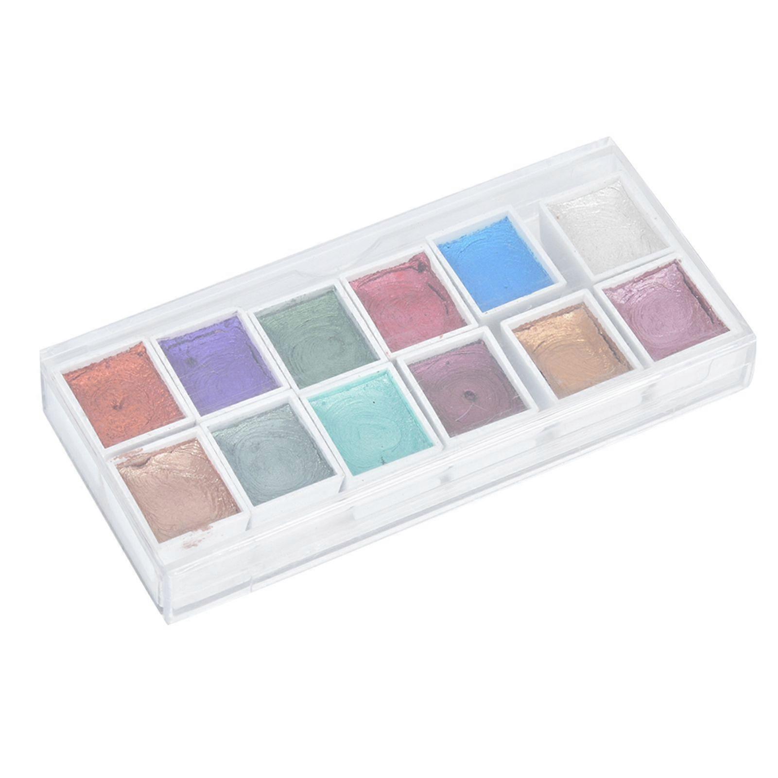 2025 Latest Model 12-Color Pearl Color Solid Watercolor Pigment Set Portable