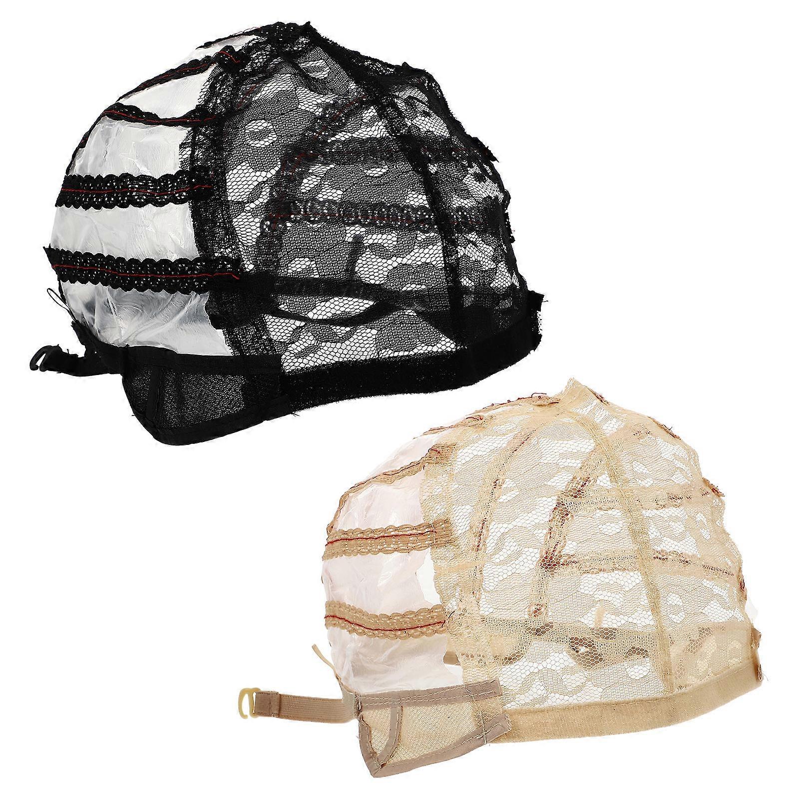 2pcs Elastic Wig Caps Lace Wig Mesh Caps for Wig Making and Accessories