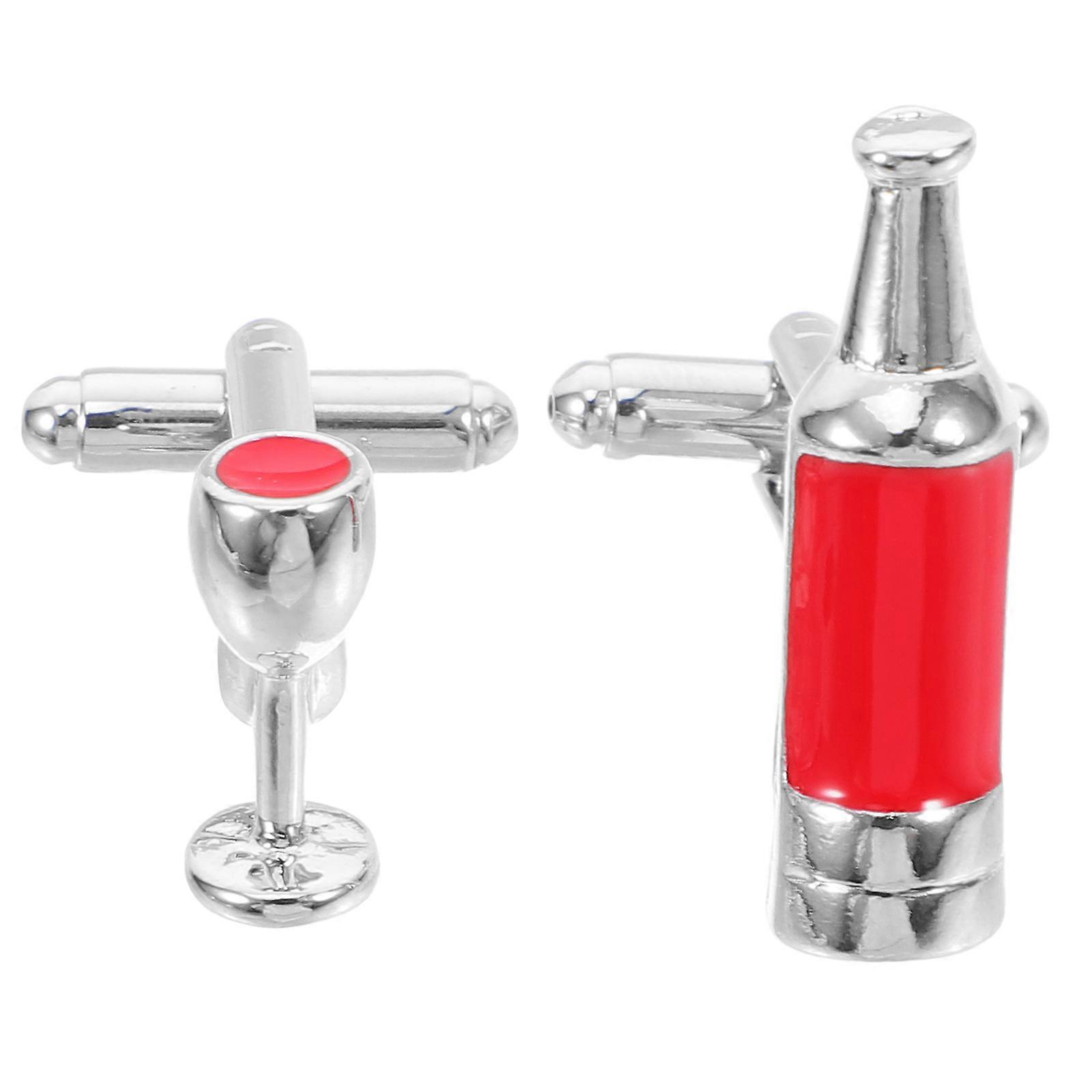 Mens Cufflinks Shape Cufflink Formal Events Decorative Red 2.9x0.8cm 1 Pair