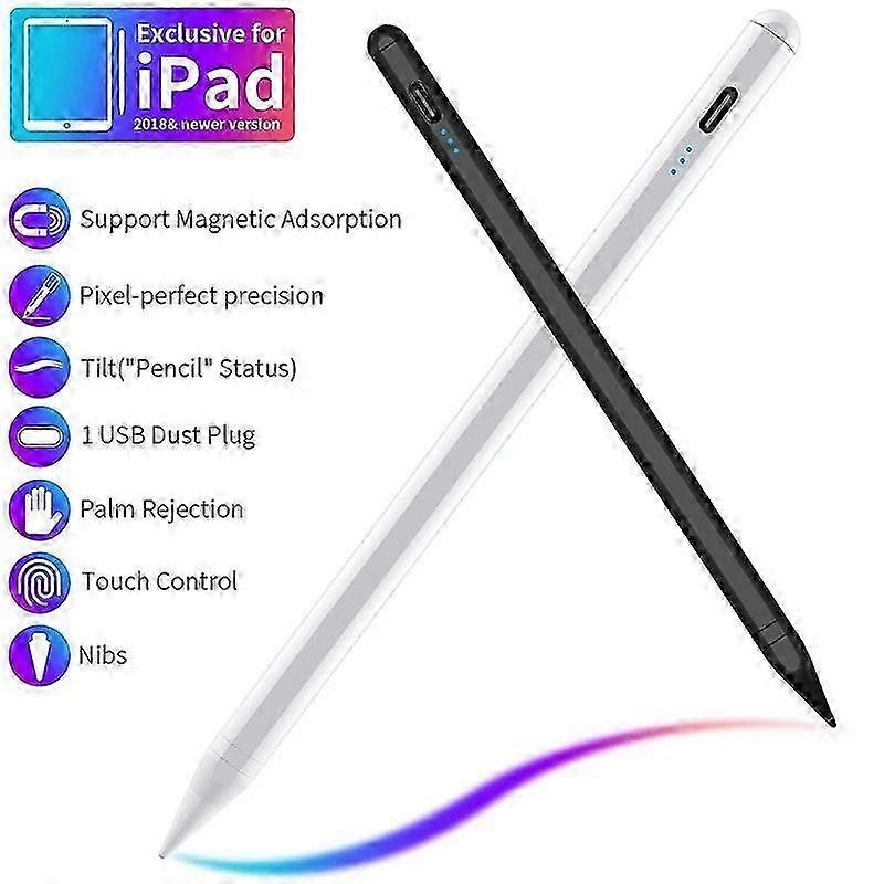 Active capacitive pen power display iOS touch screen pen tilt pressure-sensitive pen with magnetic suction anti-mistake stylus Battery Display Model T