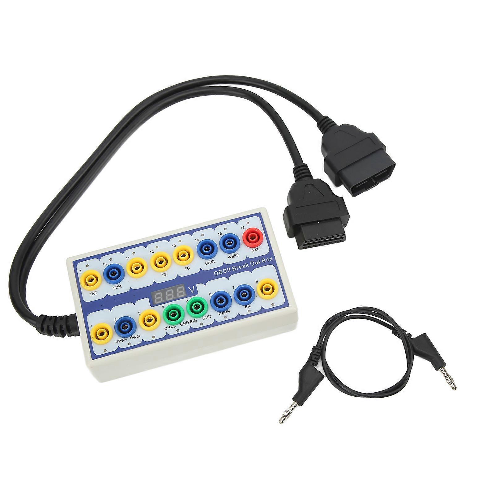 OBD2 Breakout Box High Performance Pinout Detector Universal for Car OBD Line Signal Transmission