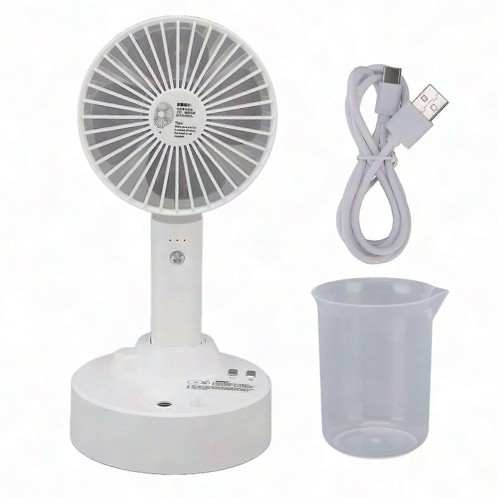 Rechargeable USB Desk Fan with Misting Function for Home Office Cooling