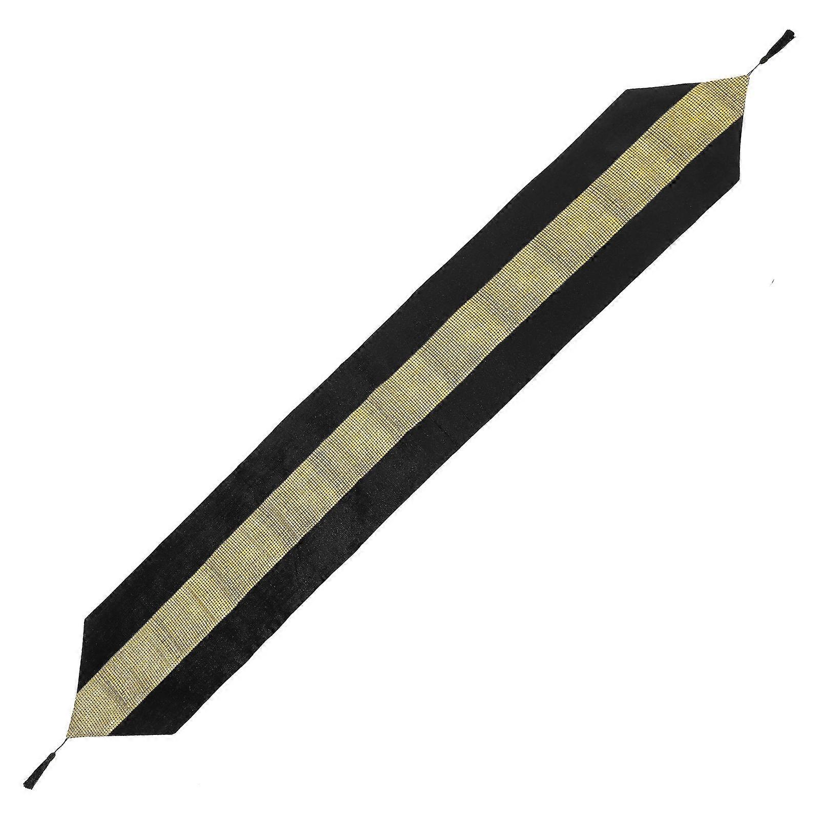 Table Runner For Party Gold Rhinestone Tassels Decorative Cover Rectangular 210.00X32.00X0.10CM 1Set