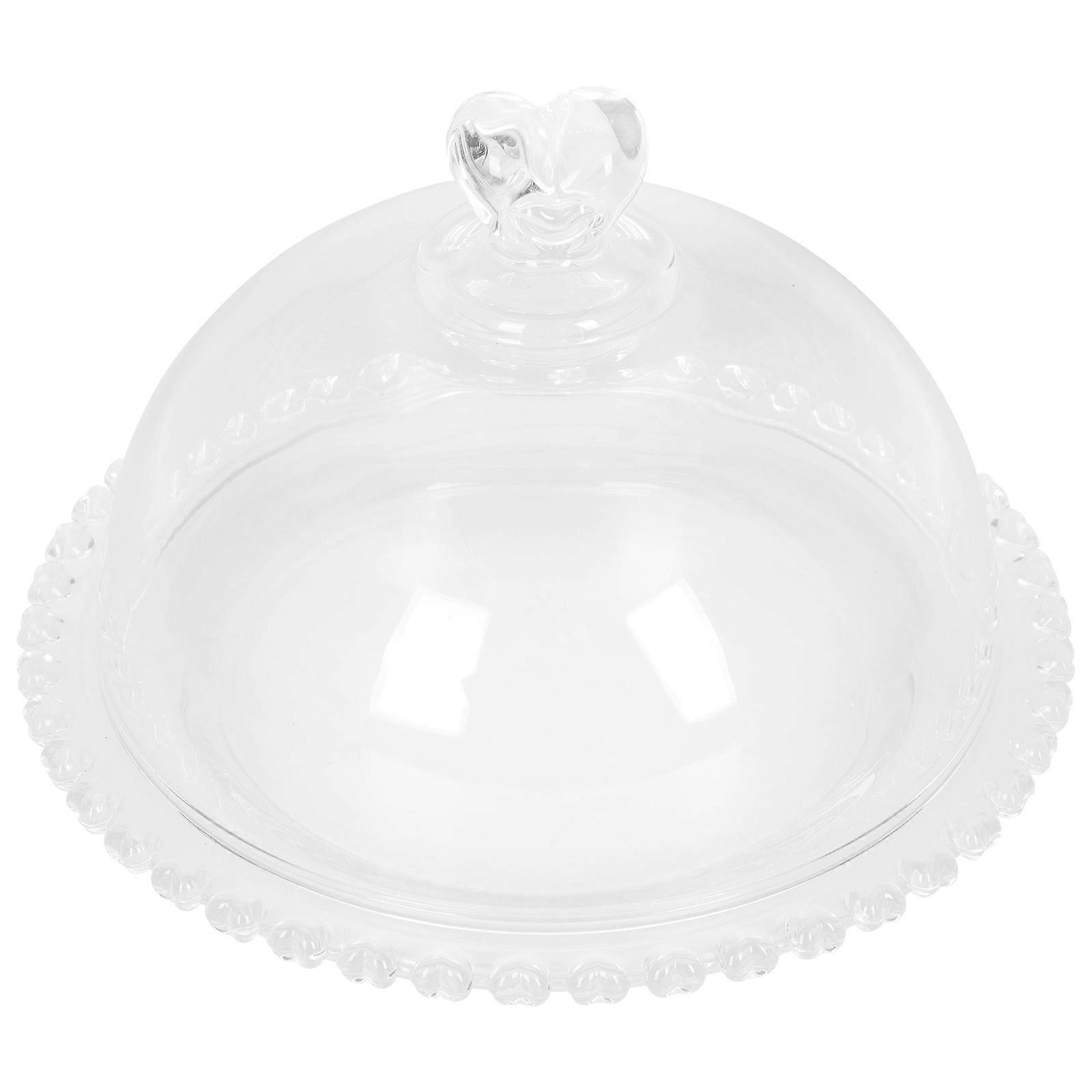 1 Set of Decorative Dessert Dish with Protective Cover Food Serving Stand