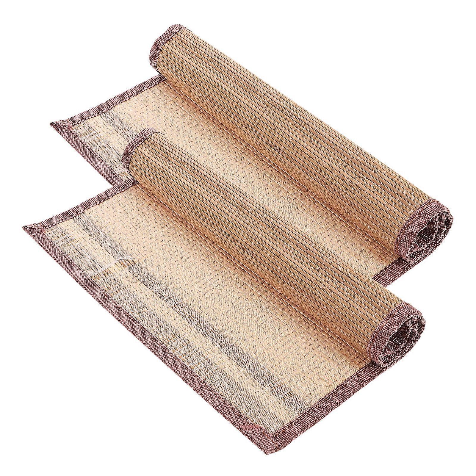 Bamboo Rectangular Placemats Heat Resistant Dining Table Mats Easy to Clean for Home Rustic Decor Housewarming Festival Use 2pcs
