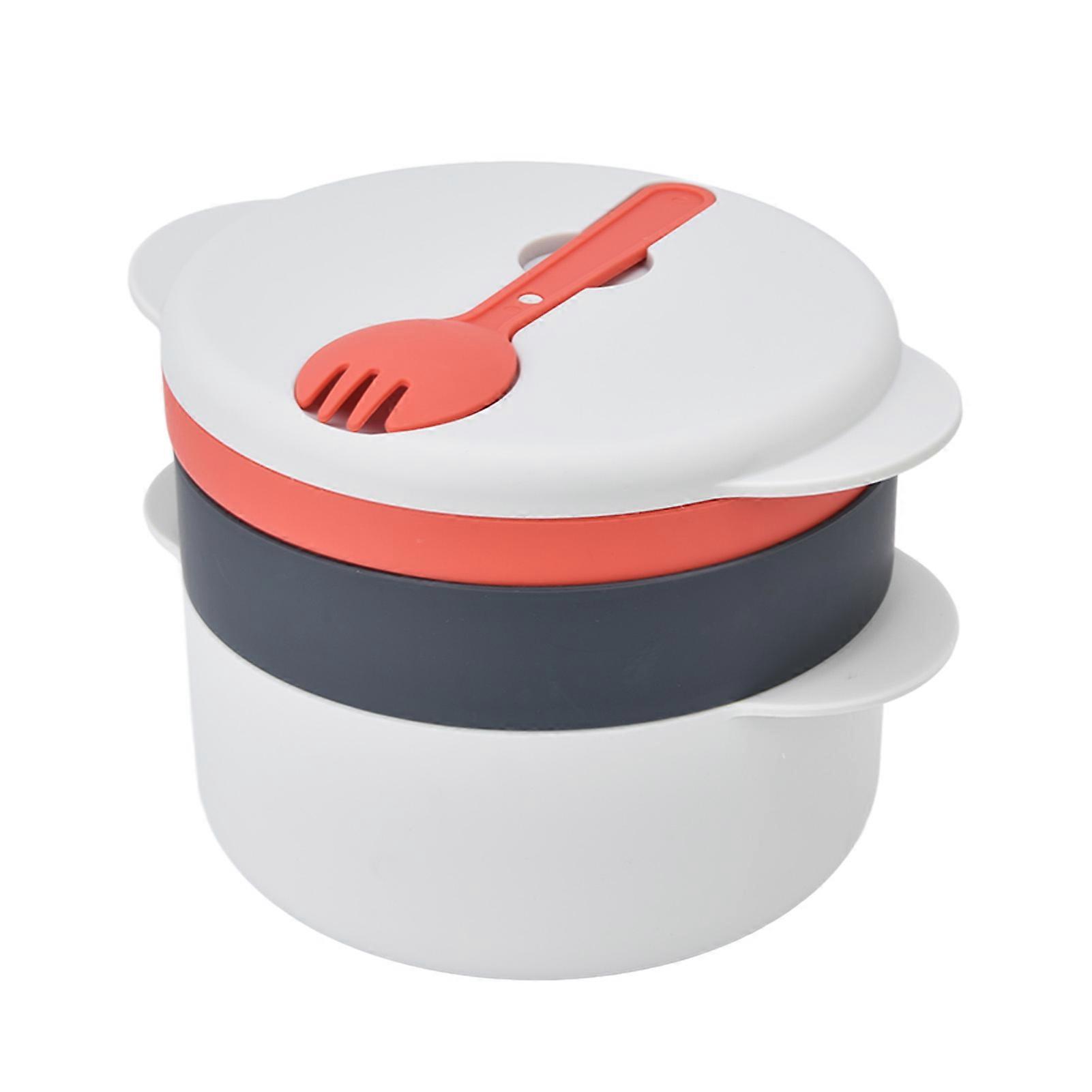 2L Kitchen Vegetables Cooker Multi Layer Stackable Prevent Burns Microwave Steaming Container with Handle