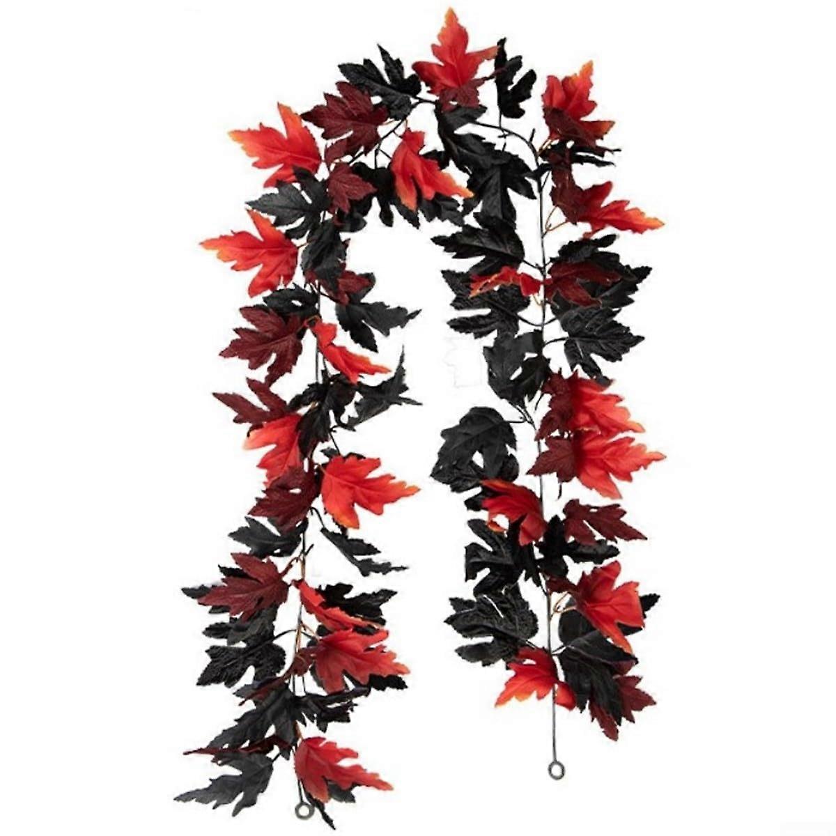 Flexible Black Maple Leaves Vines for Halloween Decorations, Suitable for Various Settings (B)