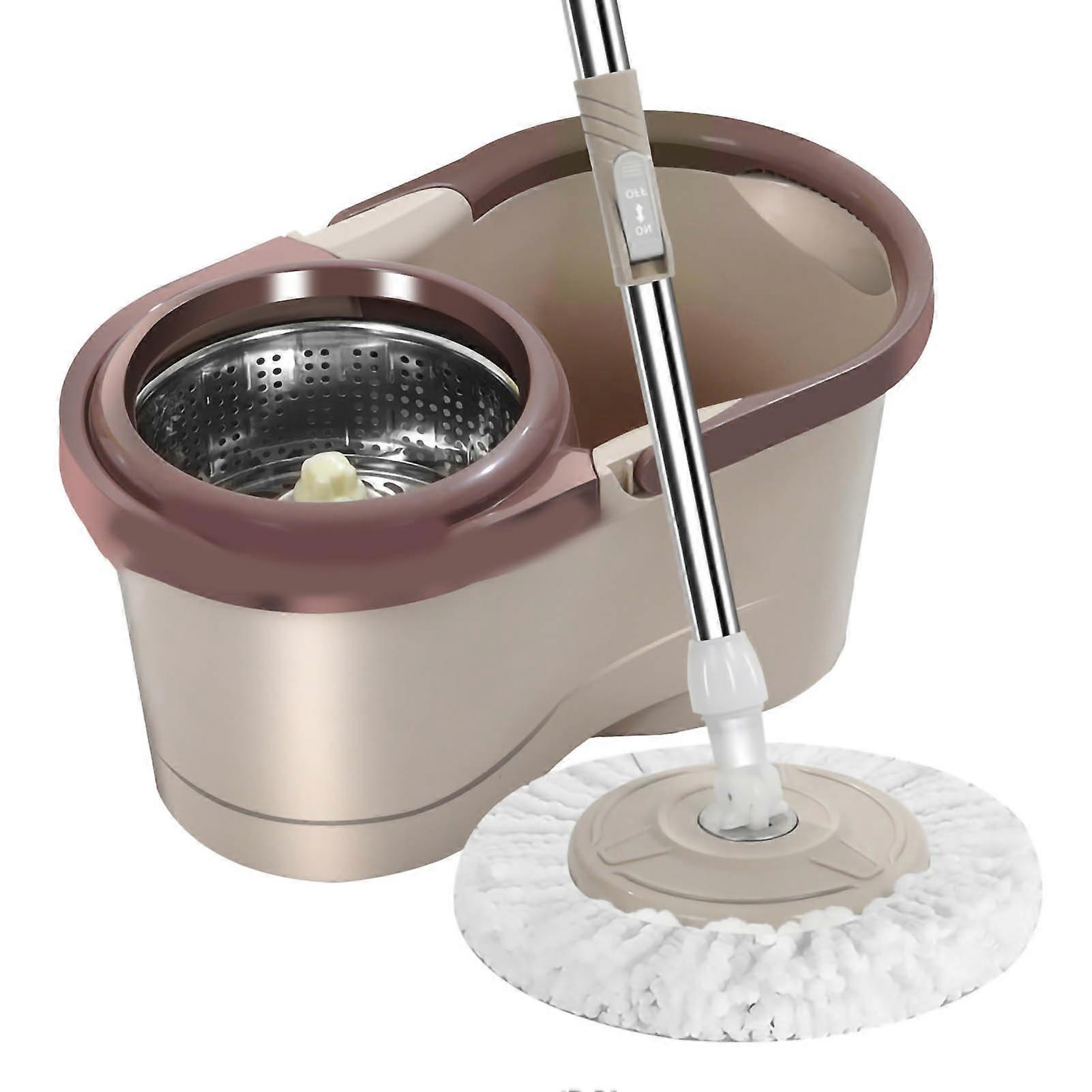 Rotating Mop Bucket Set with Wringer Wet Dry Use Easy Wring Mop for Home Office Floor Cleaning