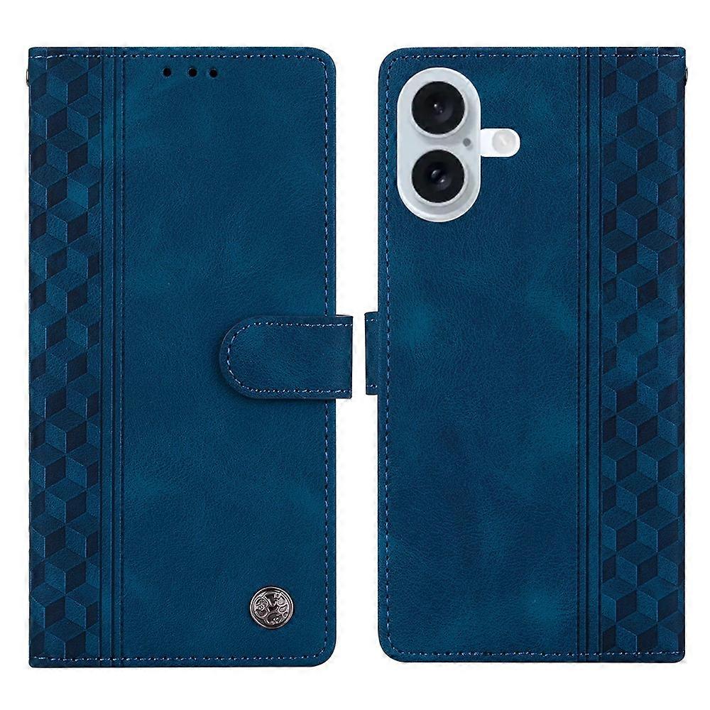 Compatible For iPhone 17 Leather Case Imprinted Checkered Pattern Wallet Stand Flip Phone Cover