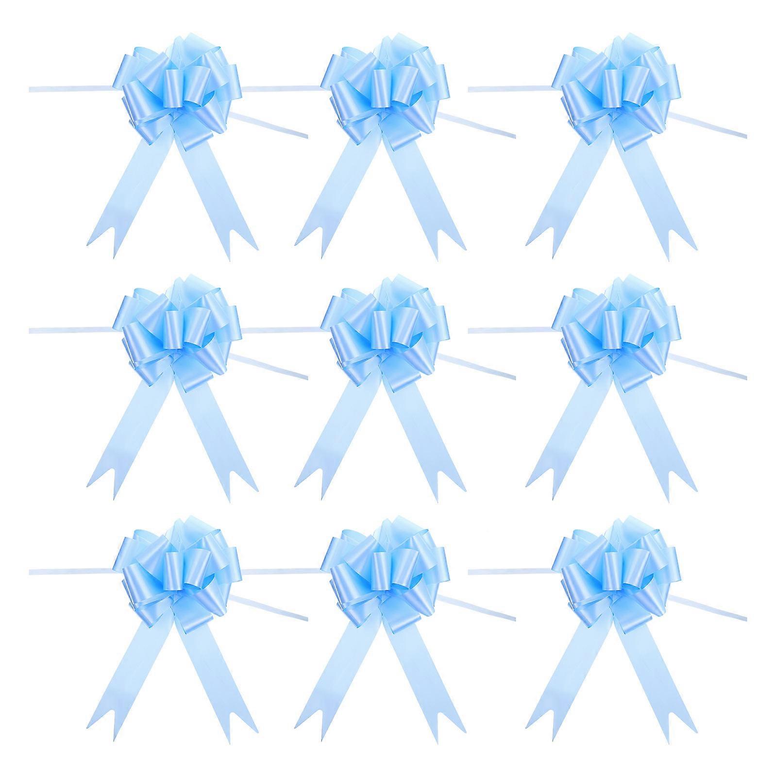 30 Pack Pull Ribbon Bows for Gift Wrapping, Double Sided Tape Included, Easy Flower Bow Decoration for Weddings, Holidays, and Present Packaging