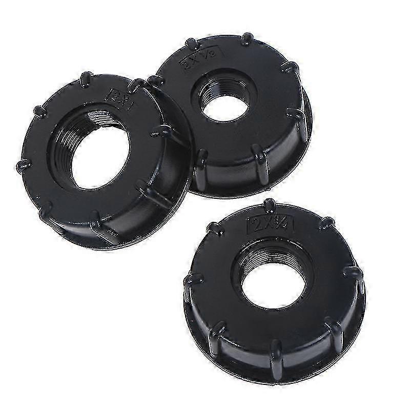 1/2" 3/4" 1" Thread Tank Adapter Tap Water Connector Replacement Valve(black,3pcs)