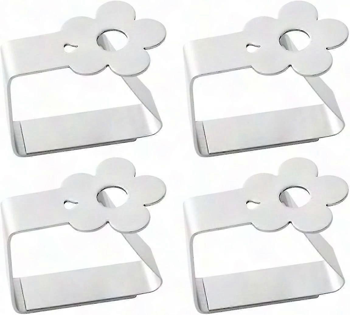 4 Stainless Steel Butterfly Design Tablecloth Clips Set