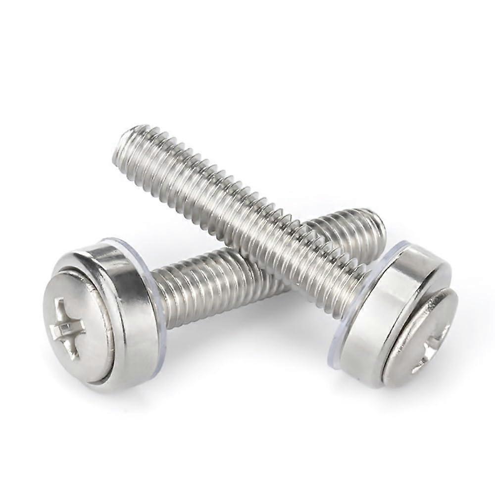 10pcs M4 M5 M6 M8 304 Stainless Steel Rack Mount Cage Nuts, Screws, and Washers for Server Cabinets, M6 x 20 Spec