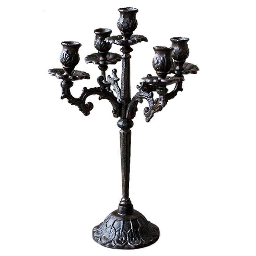 Romantic Candlestick Holders Iron Candlelight Dinner Props 43X29X23CM 1Pcs
