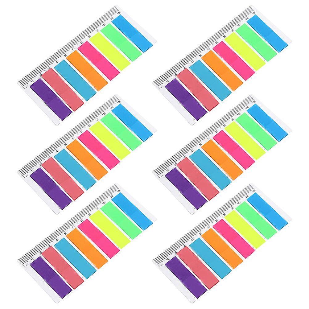 Sticker Sheet Self-Adhesive Index Decal Highlight Points Classify Notes Assorted Color 11.7X4.5X0.2CM 6 Sets