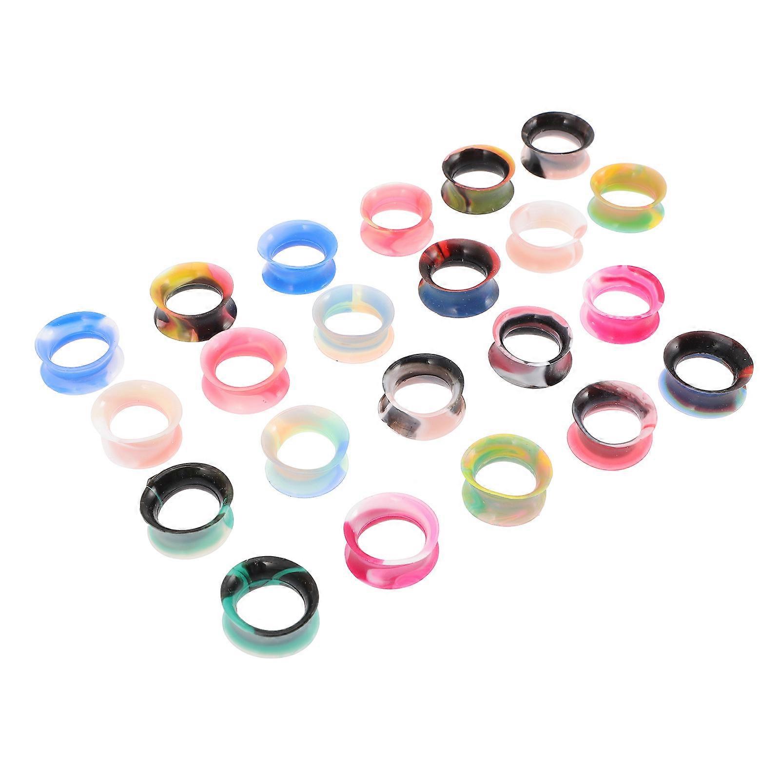 Silicone Ear Stretching Plugs Set with Comfortable Fit and Assorted Colors 10mm