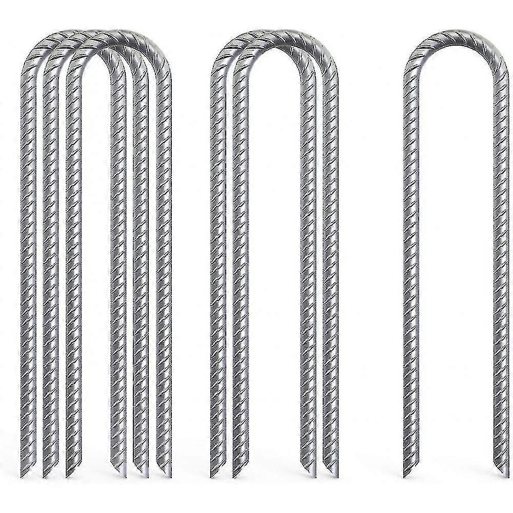 12インチU字型亜鉛メッキトランポリンステークス - スイングセット&プレイセット用6パックグラウンドアンカー - 耐久性安定性ソリューション