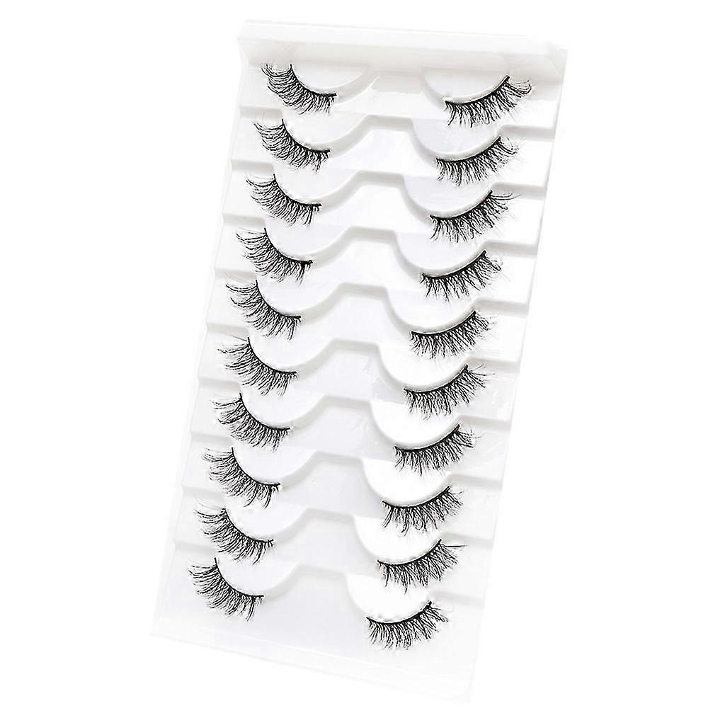 Fluffy-Soft Half Lashes Natural Look Wispy Cat-Eye Lashes 3D False Eyelashes