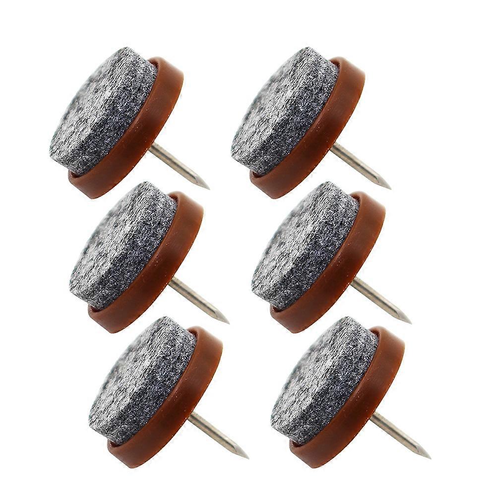 40pcs 24mm Felt Glides with Screw Metal Round Foot Pads for Furniture Chair Floor Protection (Brown)