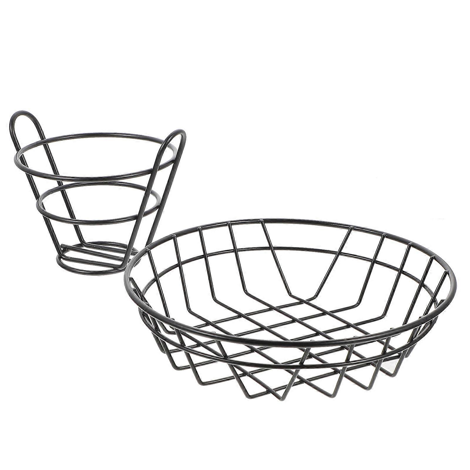 Zero Food Storage Basket Iron Fried Chicken Basket for Home Use 2Pcs