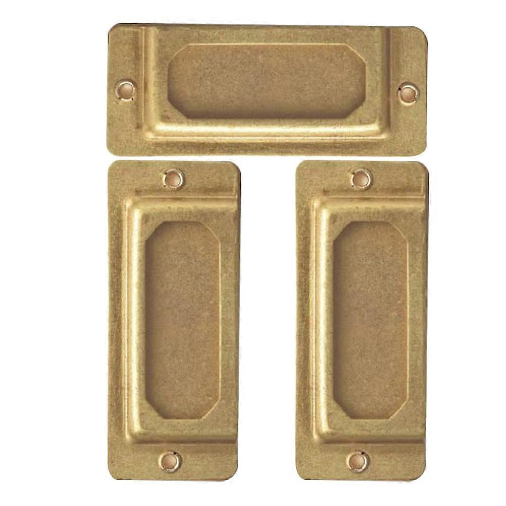 3pcs Vintage Brass Label Holders for Shelves, Drawers, Notebooks, and File Boxes – Stylish Name Card Frames for Home and Office Organization