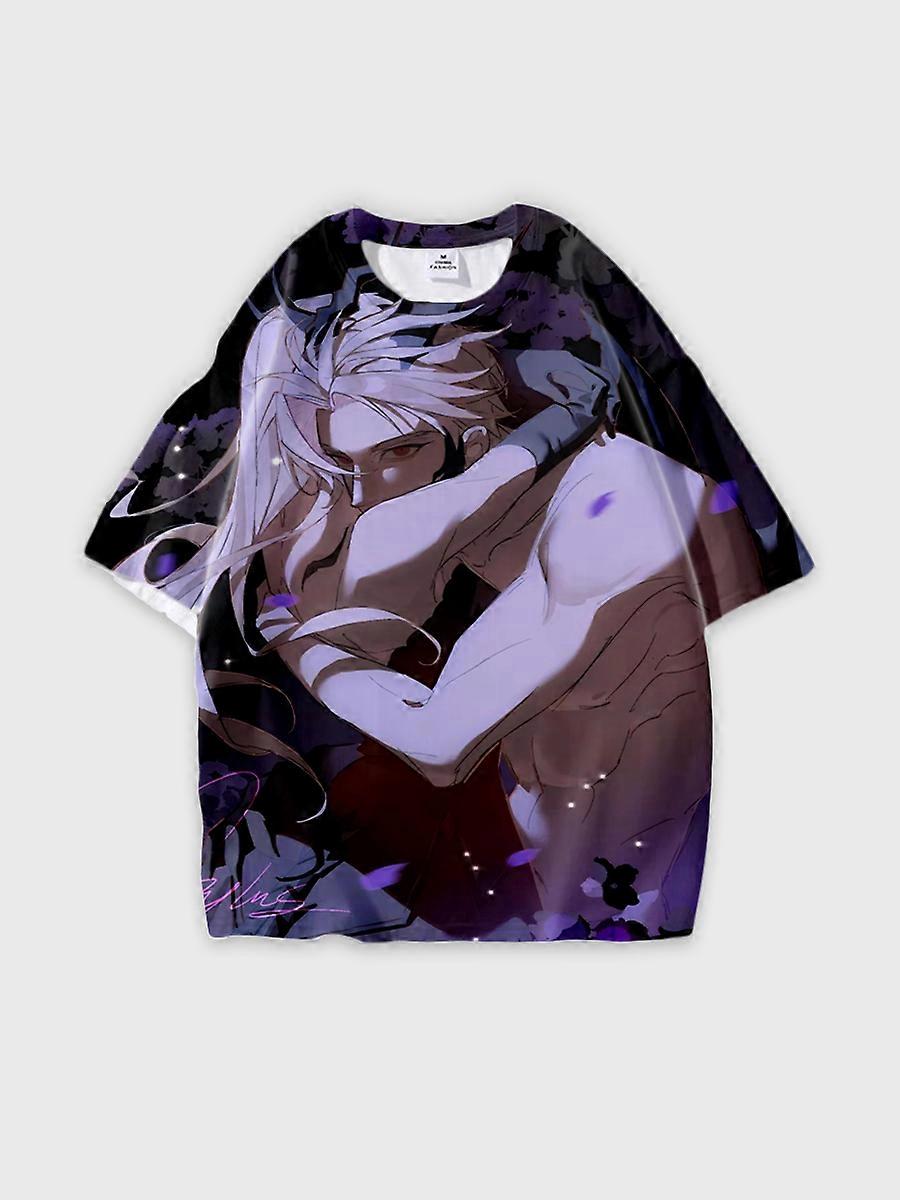 T-shirt round neck Role Pattern loose short sleeve B1499