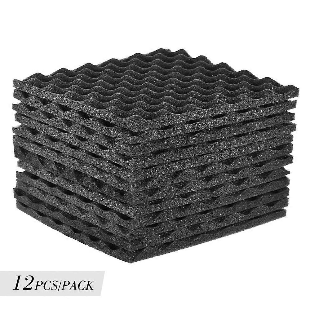 12 Pack Studio Foam Panels 30x30cm Sound Insulation Acoustic Treatment Tiles for Home Recording and Noise Reduction
