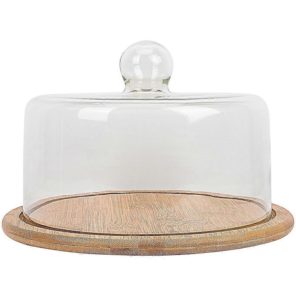 Multifunctional Cake Stand with Glass Dome for Kitchen Synthetic Material Display Plate 12.0 Inches Multi