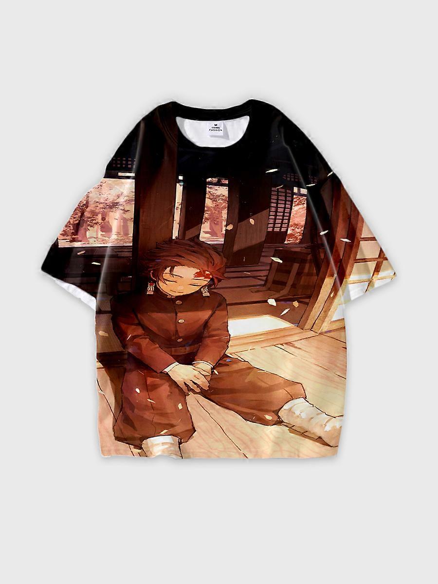 T-shirt round neck Character Pattern loose short sleeve P1313