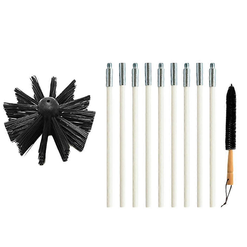 Nylon Fireplace Cleaning Tool With Flexible Rods For Maintenance Workers 16inch Long Lint Removal 1 Set