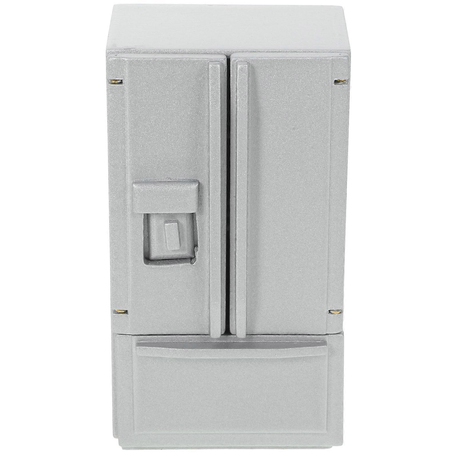 Silver Mini Refrigerator for Decoration with Smooth Surface and Beautiful Appearance Synthetic Material