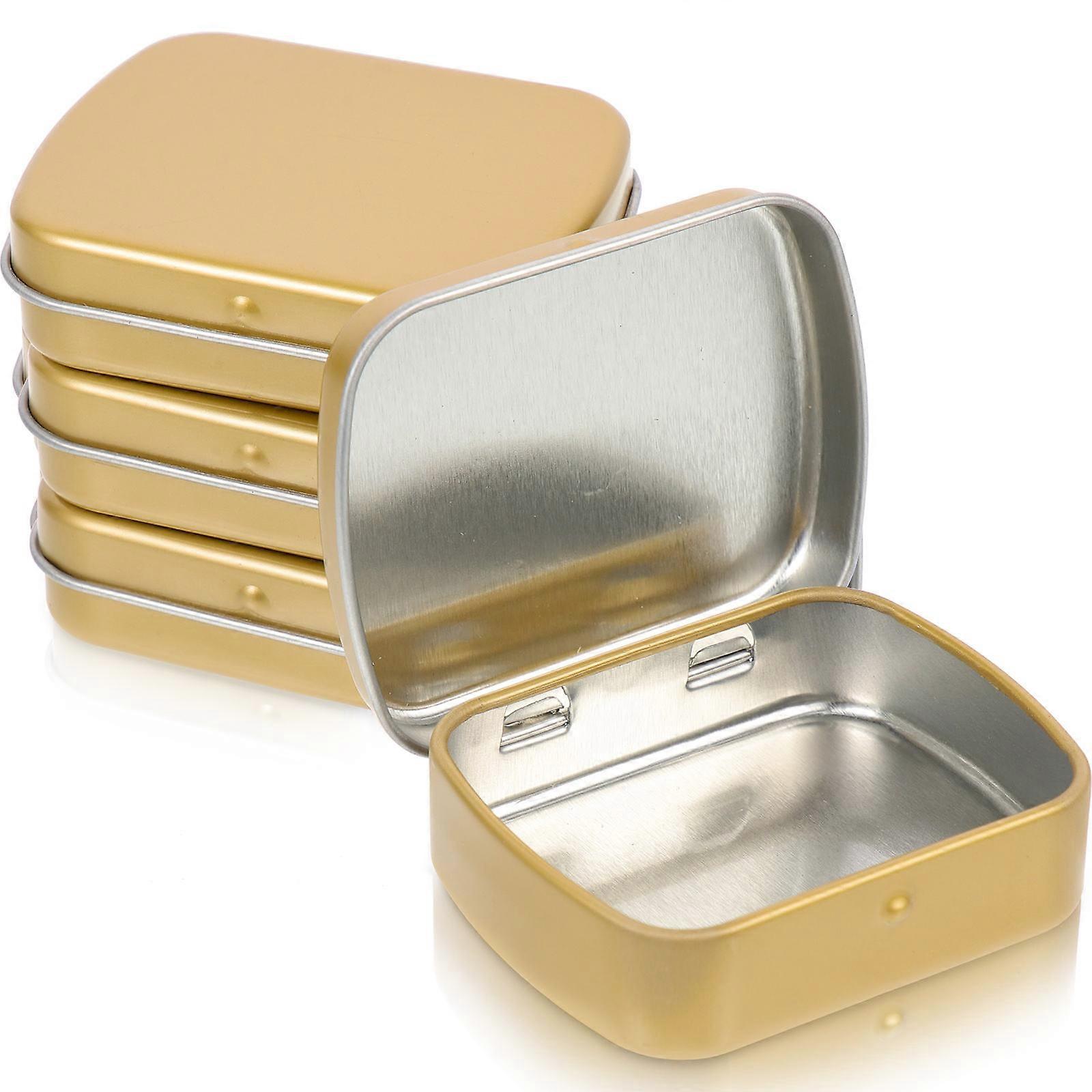 10pcs Tin Box, Metal Tins With Lids Empty Hinged Tins Trinket Jewerly Box Mini Beads Storage Box Portable Metal Cookie Box Small Ornament Box Small