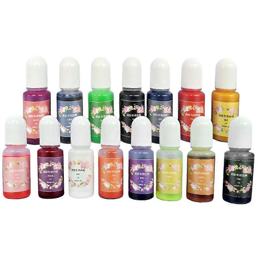 15 Colors/Set 10ml Oily Epoxy UV Resin Dye Liquid Pigment Solid Colors Resin Colorant for DIY Resin Craft(Mixed Color)