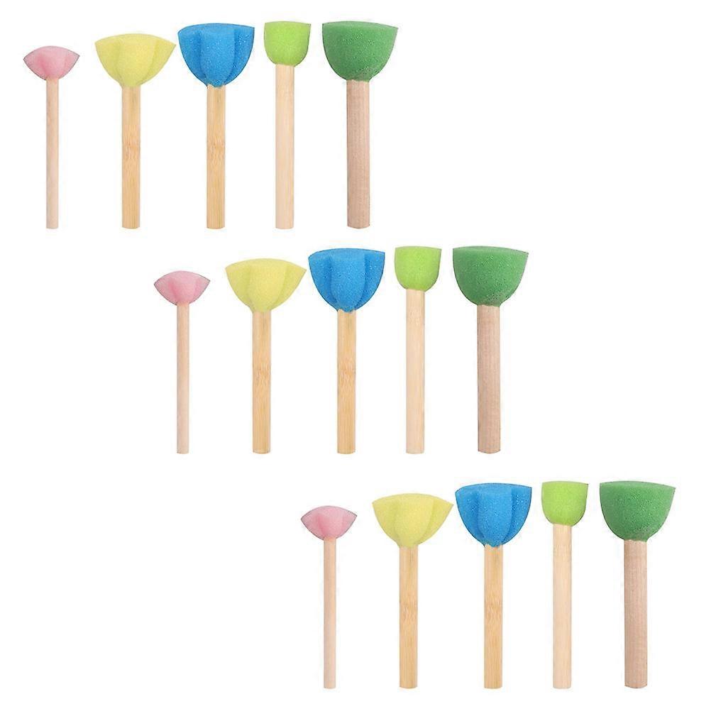 15pcs Assorted Color Children Sponge Painting Tools for Kids DIY Art and Craft Activities