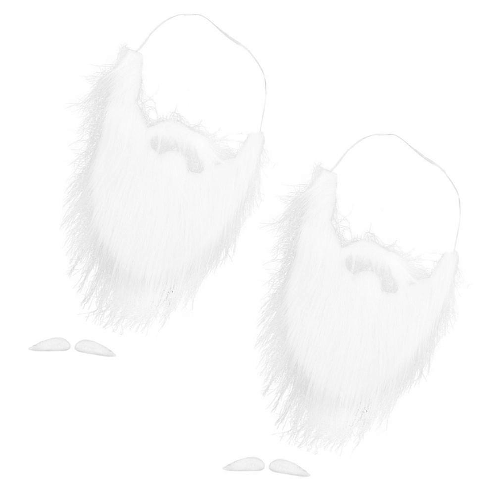 Santa Claus Fake Beard & Eyebrows Costume Accessory Set for Christmas Cosplay & Parties with Elastic Band & Adhesive Backing